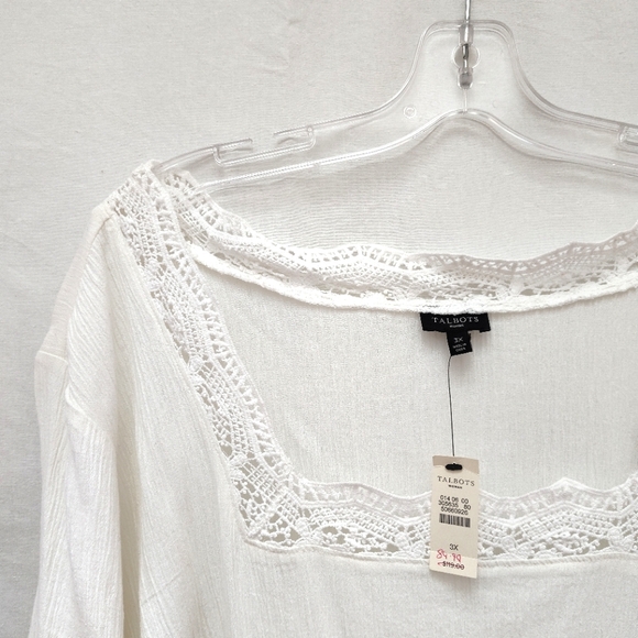 NWT Talbots white Shift Dress womens plus size 3X new crochet cotton - Picture 5 of 14